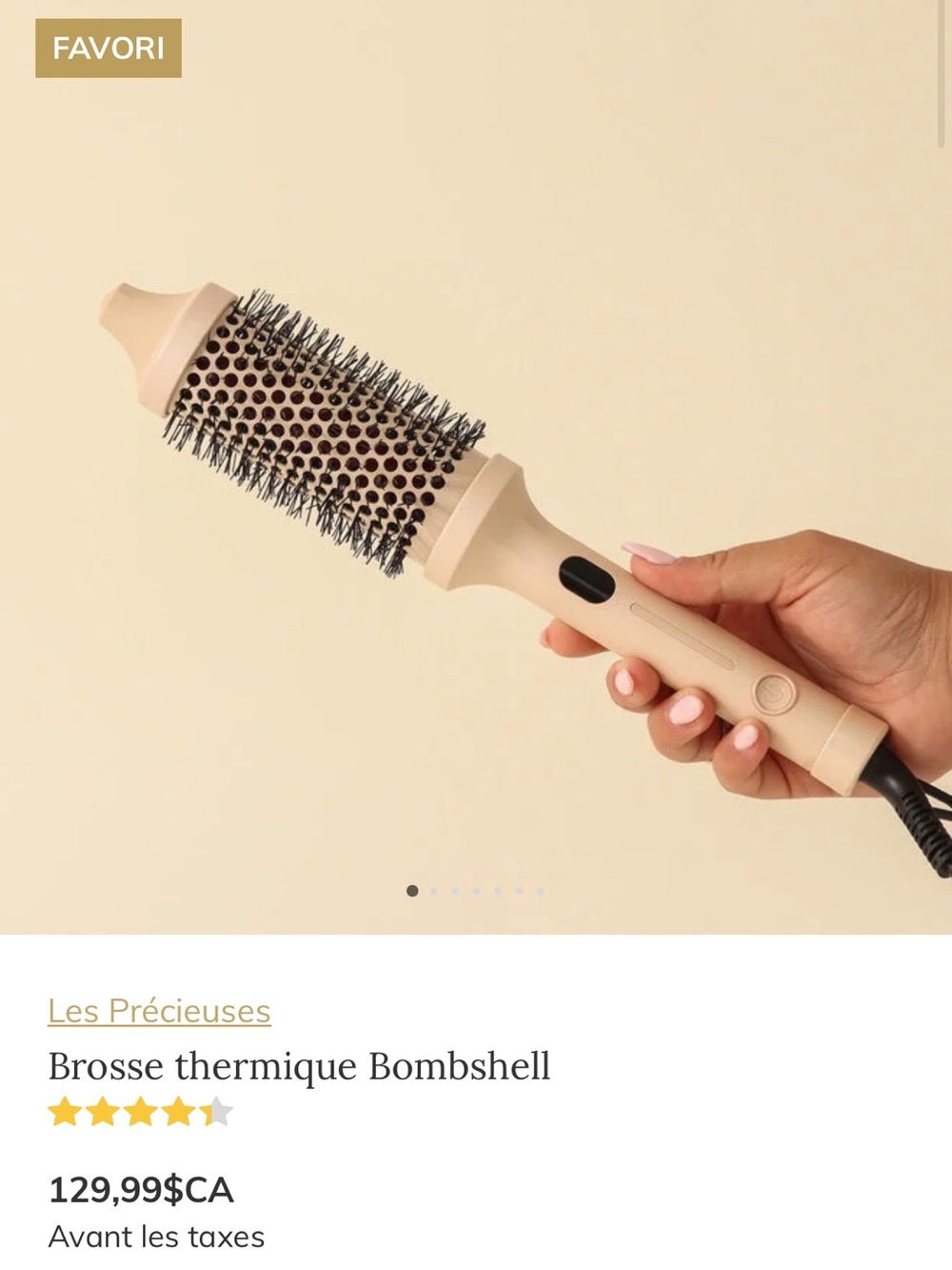 Favori Beige Thermal Round Brush